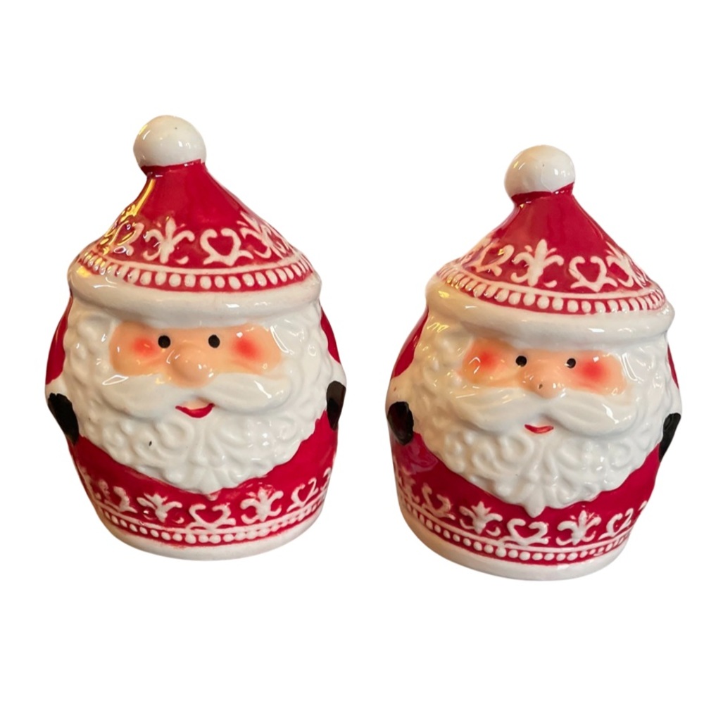 Transpac Ceramic Santa Claus  Salt & Pepper Shakers